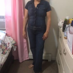 JLO denim jump suit